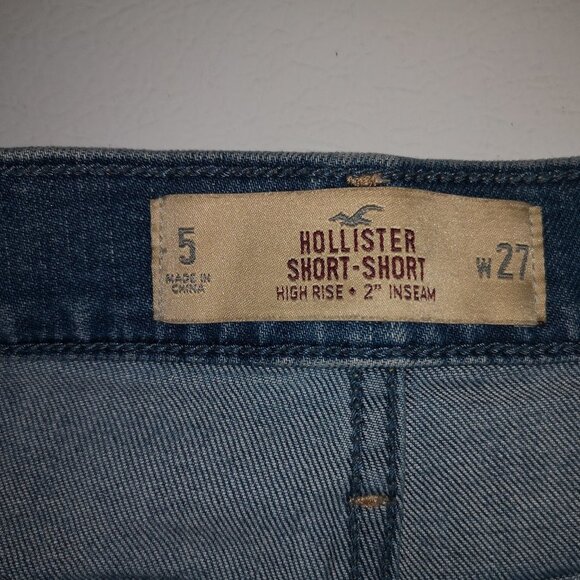 Hollister High Rise Short Ladies Distressed Jean Shorts - Picture 3 of 13